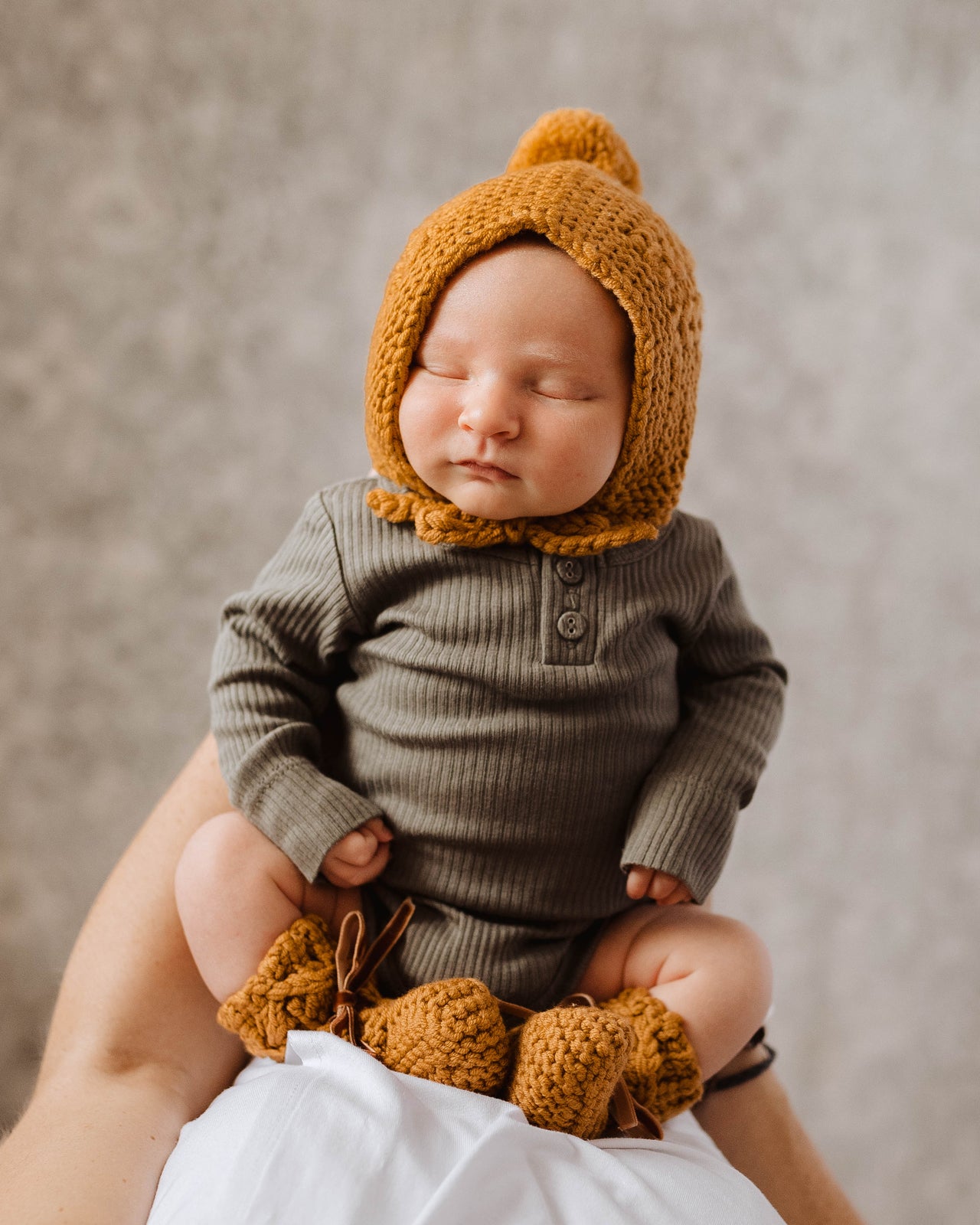 Fawn Merino Wool Bonnet & Booties