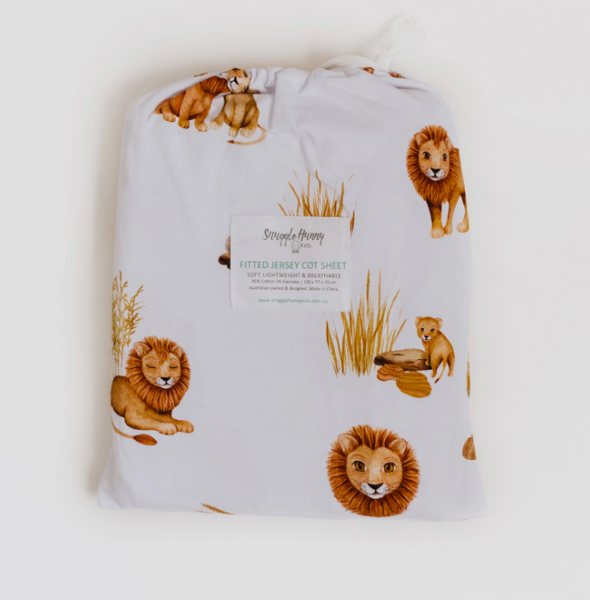 Snuggle Hunny Kids Fitted Cot Sheet Lion