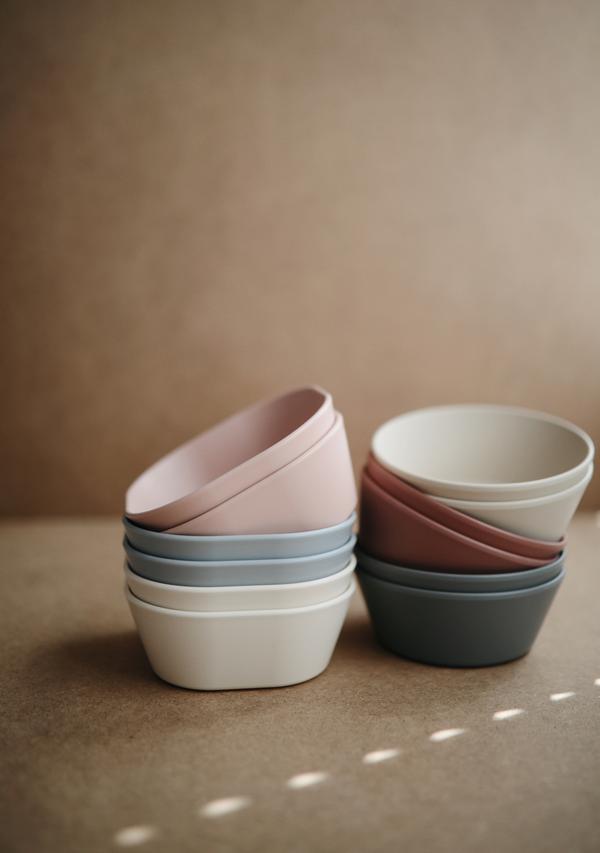 Mushie Square Dinner Bowl Set Blush | Tiny Sprout