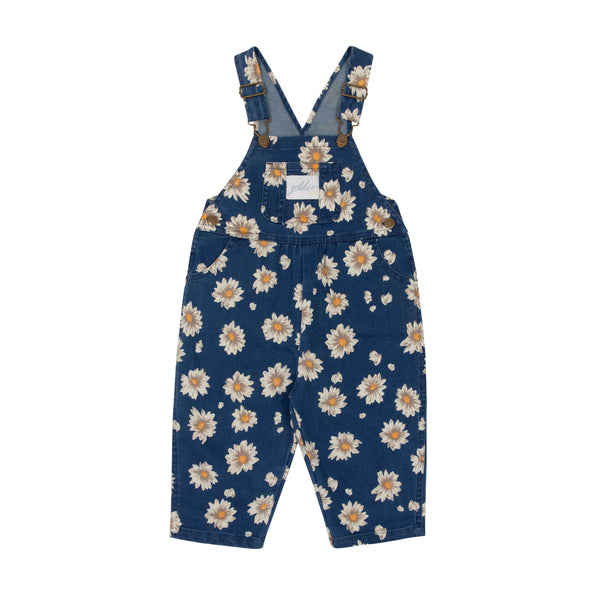 Goldie and Ace Ace Denim Overalls Daisies Navy