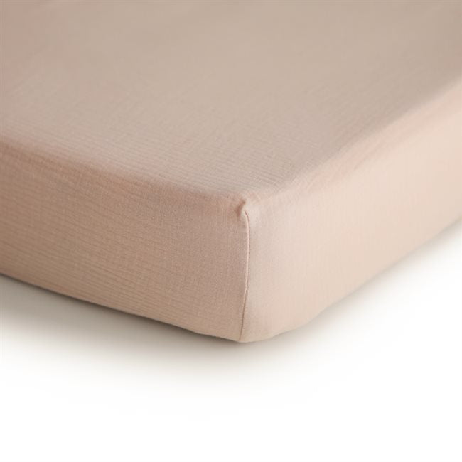 Mushie Extra Soft Muslin Sheet Blush Tiny Sprout