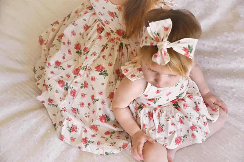 A Little Lacey Tie Back Romper Nora Floral | Tiny Sprout