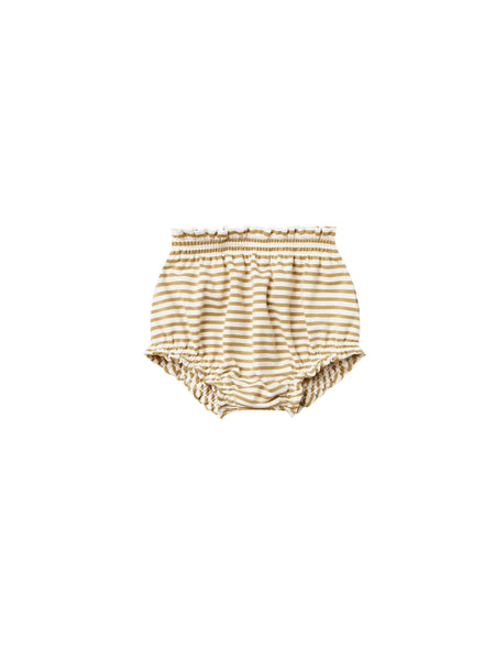 Quincy Mae Organic Gathered Bloomers Gold Stripe