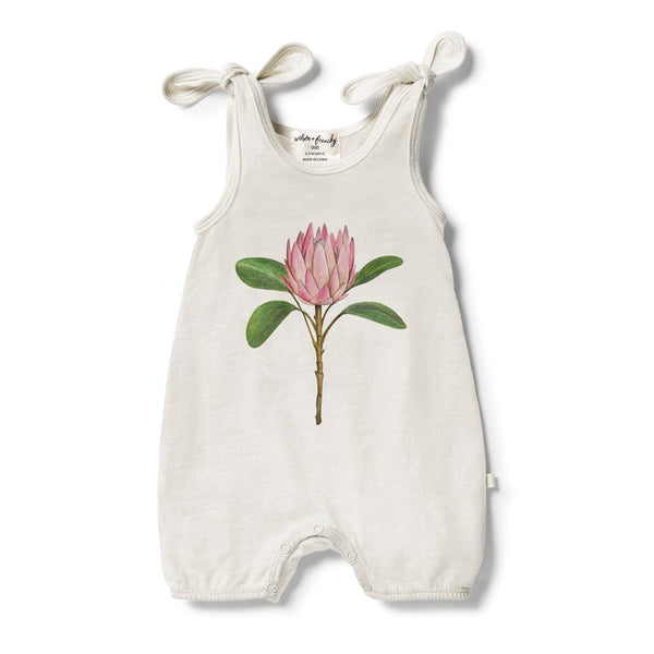 Wilson and Frenchy Organic Tie Playsuit Pretty Protea