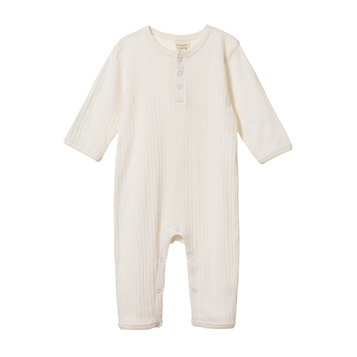 Nature Baby Henley Suit Pointelle Natural