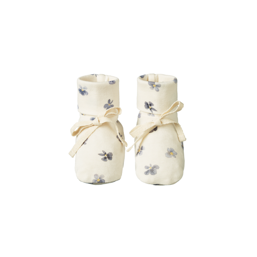 Nature Baby Cotton Booties Pressed Pansy