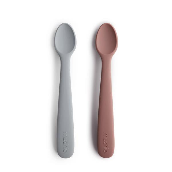Mushie Silicone Feeding Spoons Stone / Cloudy Mauve