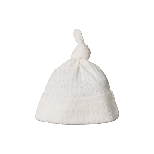 Nature Baby Pointelle Knotted Beanie Natural