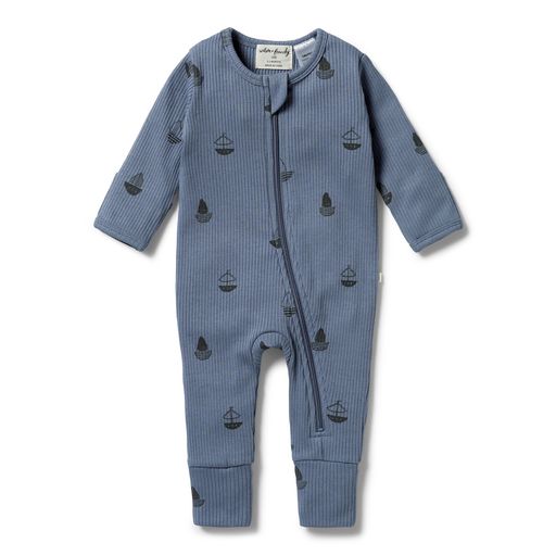 Wilson and Frenchy Organic Zipsuit With Feet Billie Boats