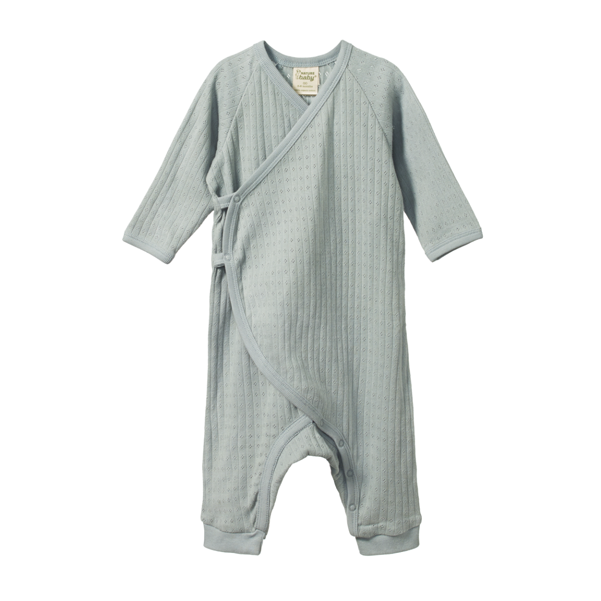 Nature Baby Kimono Stretch and Grow Romper Moonrise Pointelle