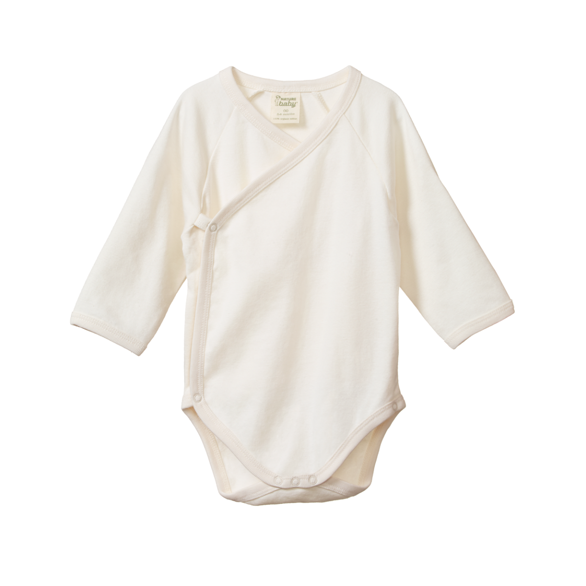 Nature Baby Long Sleeve Kimono Bodysuit Natural Tiny Sprout