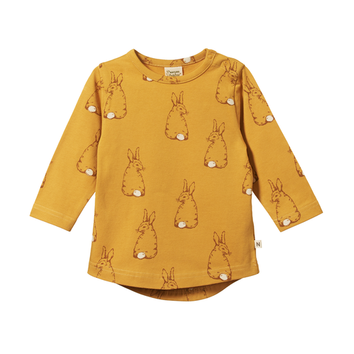 Nature Baby Stretch Jersey Everyday Tee Bunny Tales Saffron