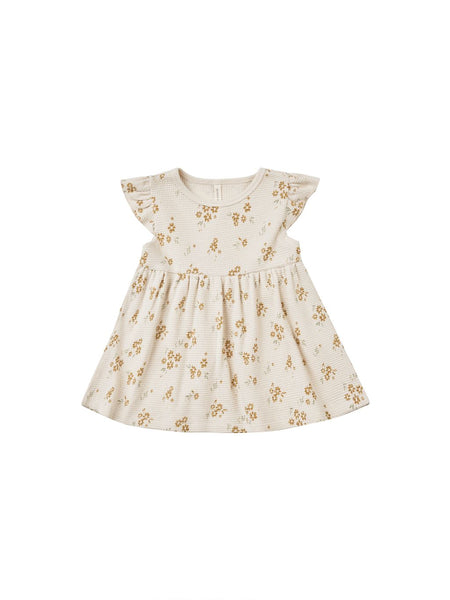 Quincy Mae Organic Flutter Dress Honey Flower