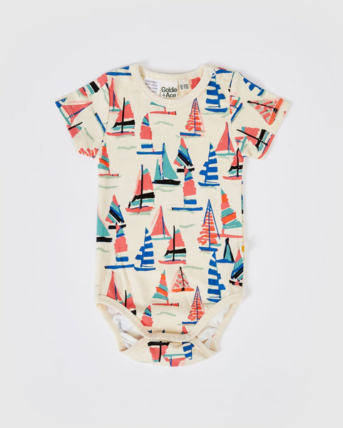 Goldie and Ace Short Sleeve Bodysuit On The Bay