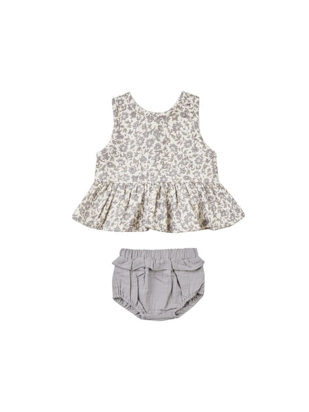 Quincy Mae Organic Sleeveless Peplum Set French Garden