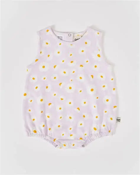 Goldie and Ace Bubble Romper Dancing Daisies Lavender