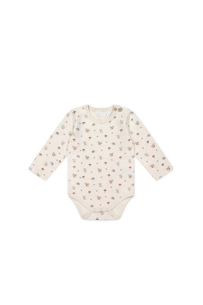 Jamie Kay Cotton Fernley Long Sleeve Bodysuit Woodland Friends