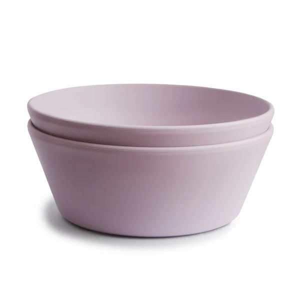 Mushie Round Dinner Bowl Set Soft Lilac