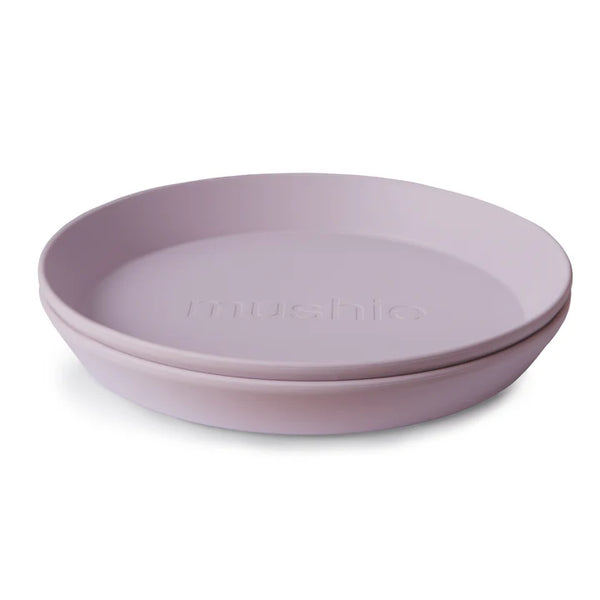 Mushie Round Dinner Plate Set Soft Lilac