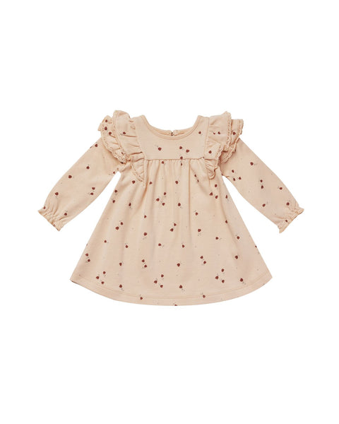 Quincy Mae Organic Long Sleeve Flutter Dress Tulips