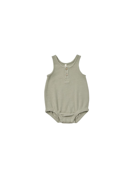 Quincy Mae Organic Sleeveless Bubble Romper Sage