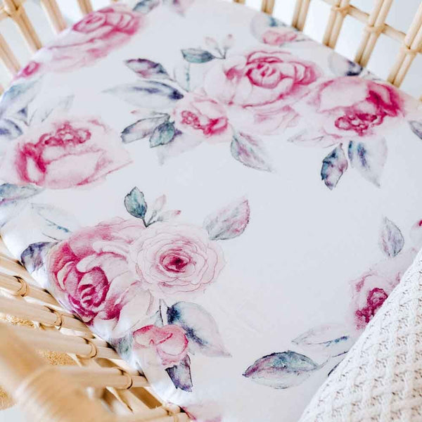 Snuggle Hunny Kids Bassinet Sheet / Change Mat Cover Lilac Skies