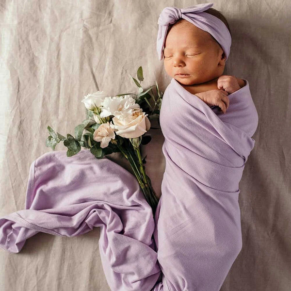 Snuggle Hunny Kids Snuggle Swaddle and Topknot Set Lilac