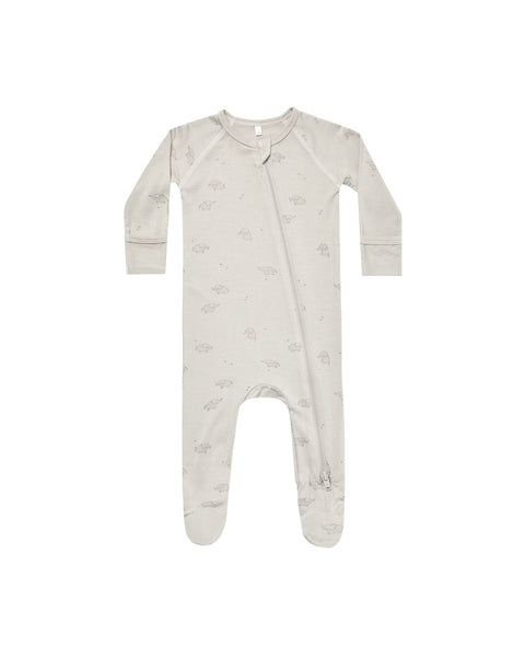 Quincy Mae Bamboo Zip Footie Elephants