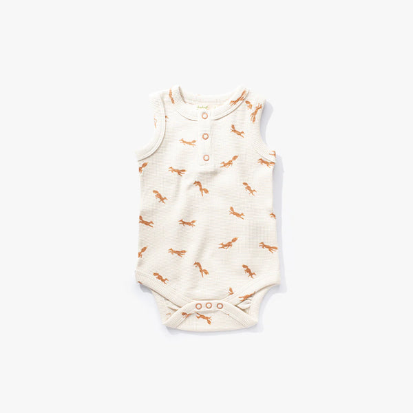 Sapling Organic Waffle Tank Bodysuit Fox
