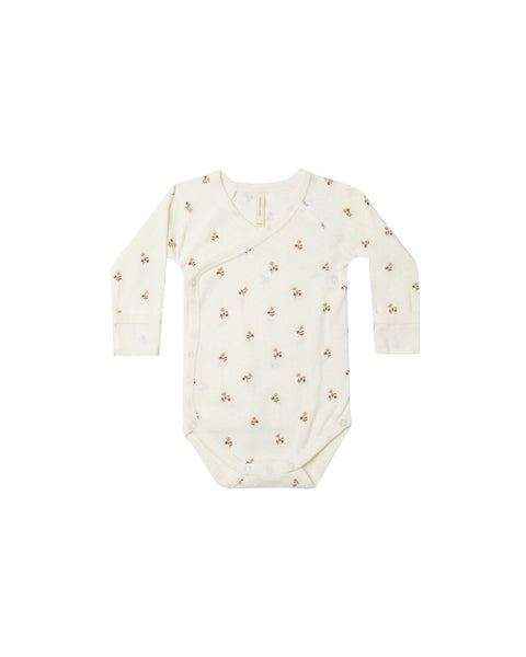 Quincy Mae Side Snap Bodysuit Rose Fleur
