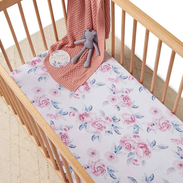 Snuggle Hunny Kids Fitted Cot Sheet Lilac Skies
