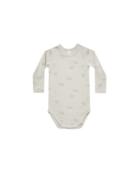 Quincy Mae Bamboo Long Sleeve Bodysuit Elephants