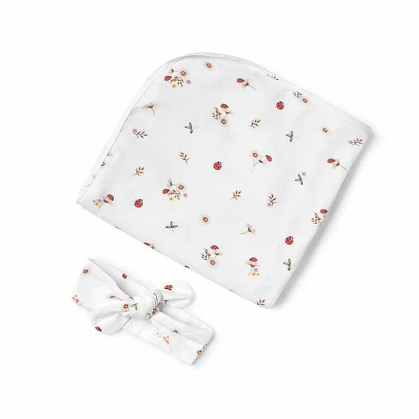 Snuggle Hunny Kids Snuggle Swaddle and Topknot Set Ladybug