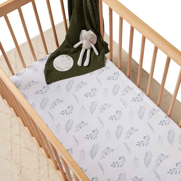 Snuggle Hunny Kids Fitted Cot Sheet Wild Fern
