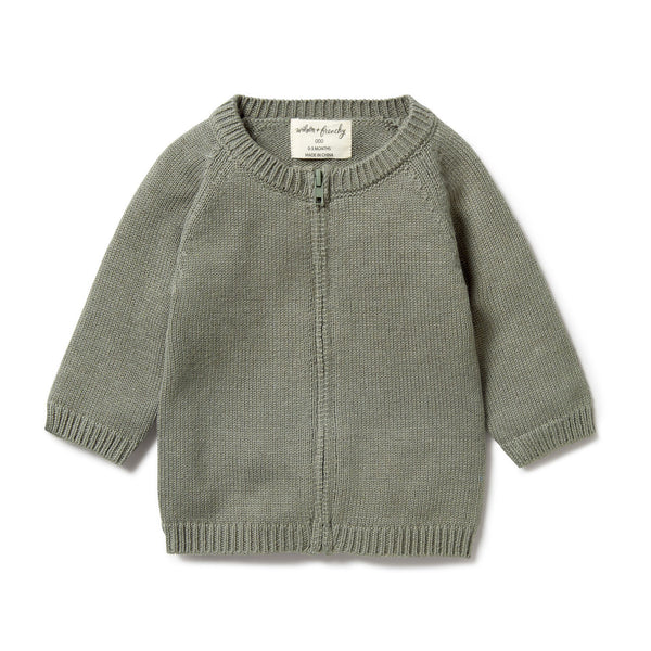 Wilson and Frenchy Knitted Zipped Cardigan Shadow