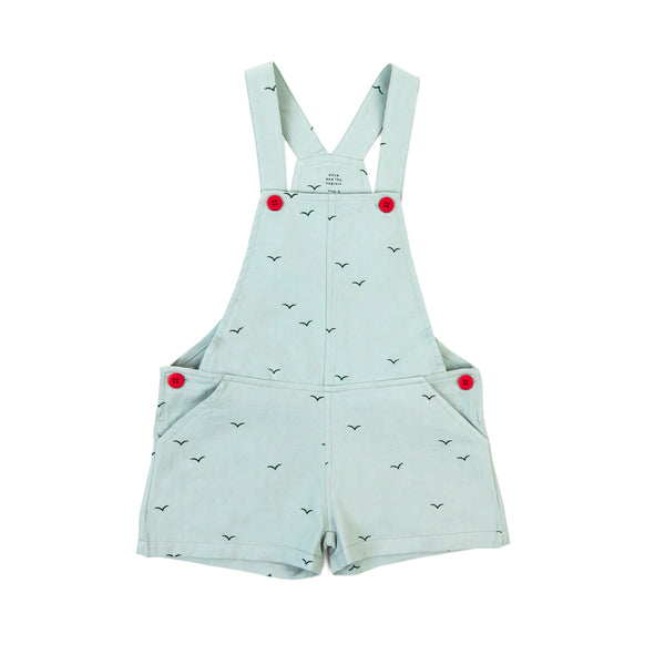 Olive and the Captain Overalls Birds Seafoam