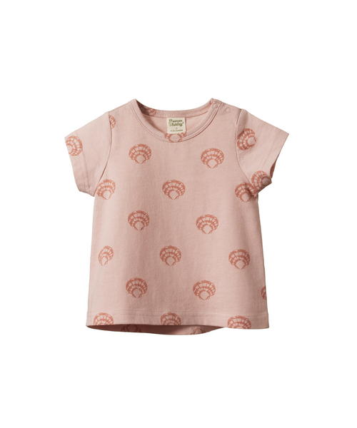 Nature Baby Josie Tee Scallop Shell Rose Dust