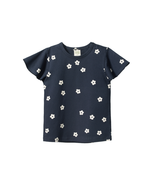 Nature Baby Petal Sleeve Tee Flora Navy