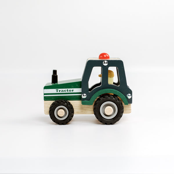 Wooden Toy Tractor Green