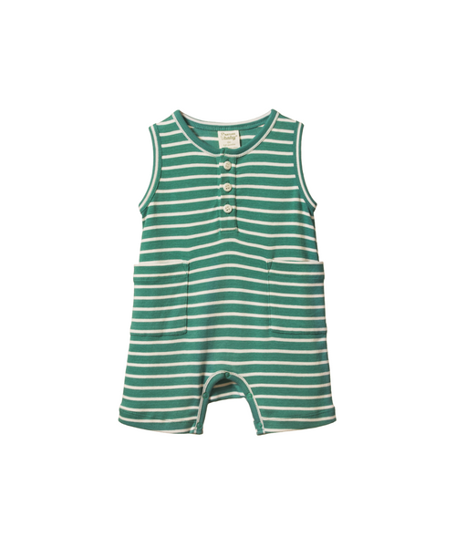 Nature Baby Camper Suit Wide Isle Green Sailor Stripe