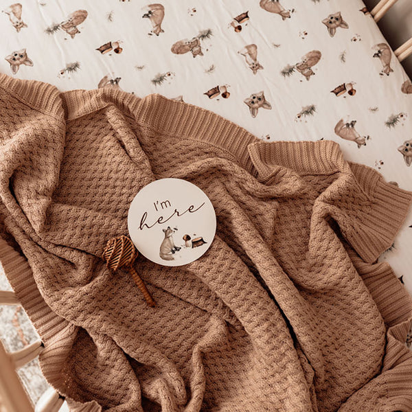 Snuggle Hunny Kids Diamond Knit Baby Blanket Hazelnut