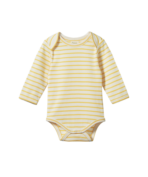 Nature Baby Long Sleeve Bodysuit Sunshine Sailor Stripe