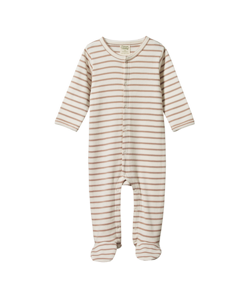 Nature Baby Stretch and Grow Romper Nougat Sailor Stripe