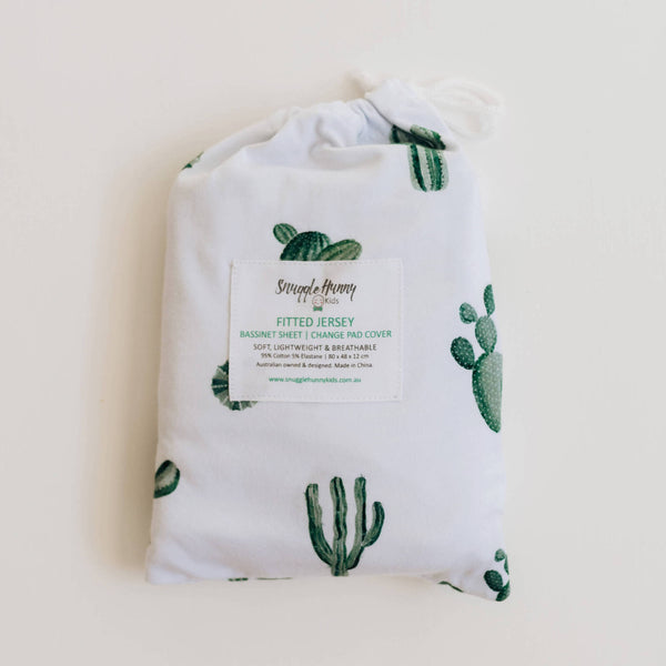 Snuggle Hunny Kids Bassinet Sheet / Change Mat Cover Cactus