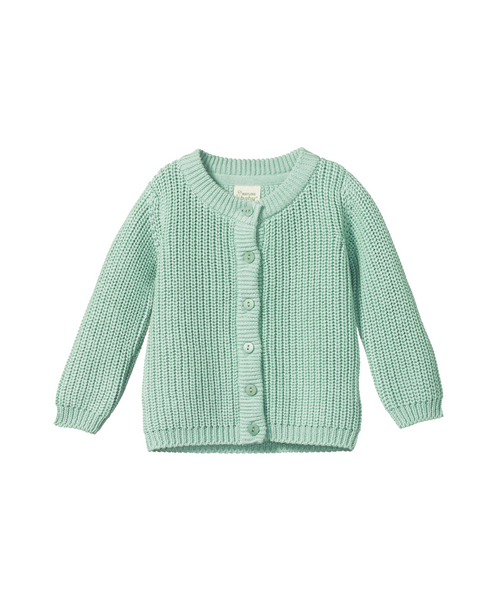 Nature Baby Scout Cardigan Mint Chunky Knit