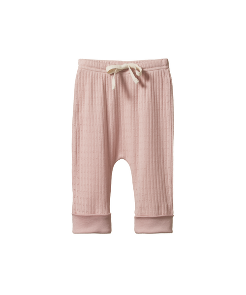 Nature Baby Pointelle Drawstring Pants Rose Bud