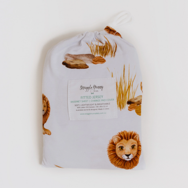 Snuggle Hunny Kids Bassinet Sheet / Change Mat Cover Lion