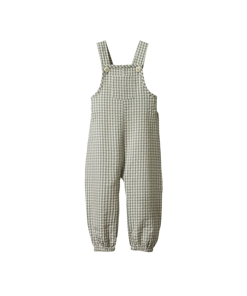 Nature Baby Tipper Overalls Lagoon Check Gingham