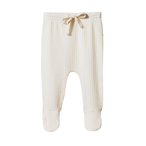 Nature Baby Pointelle Footed Pants Natural