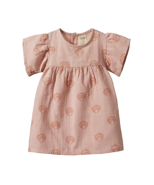 Nature Baby Clementine Dress Scallop Shell Rose Dust